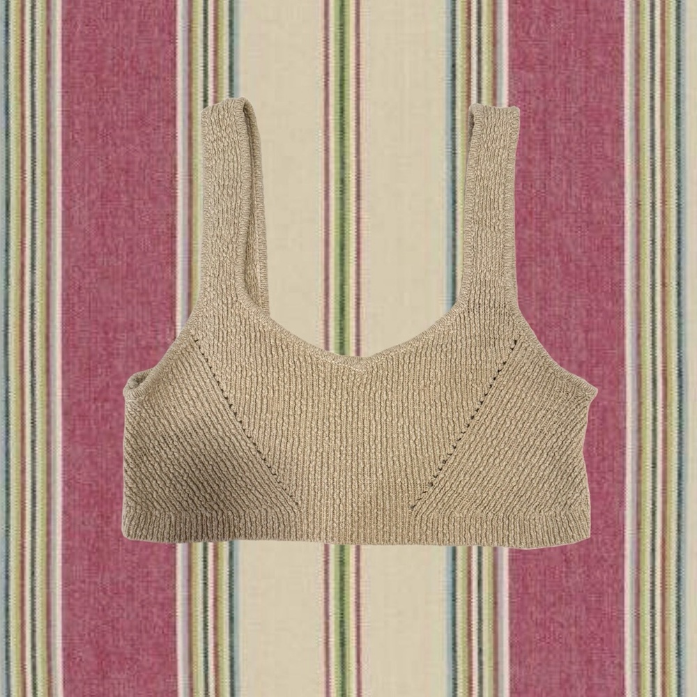 Urban Outfitters Tan Knit Bralette Crop Top
